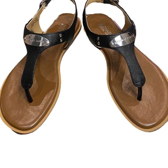 MICHAEL Michael Kors Plate Slingback Black Thong Sandals NEW 5 - Picture 3 of 5